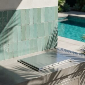 Tidepool bejmat 2x6 zellige tile installation