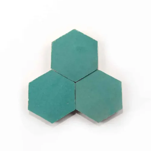 Tulum handmade Moroccan zellige tile – 3.5 inch hexagon