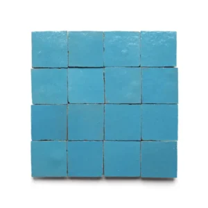 Turqouise 2x2 square zellige tile Turqouise handmade Moroccan zellige tile – 2x2 square