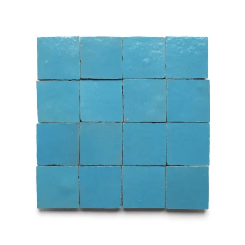 Turqouise 2x2 square zellige tile Turqouise handmade Moroccan zellige tile – 2x2 square