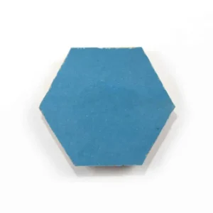 Turquoise handmade Moroccan zellige tile – 3.5 inch hexagon
