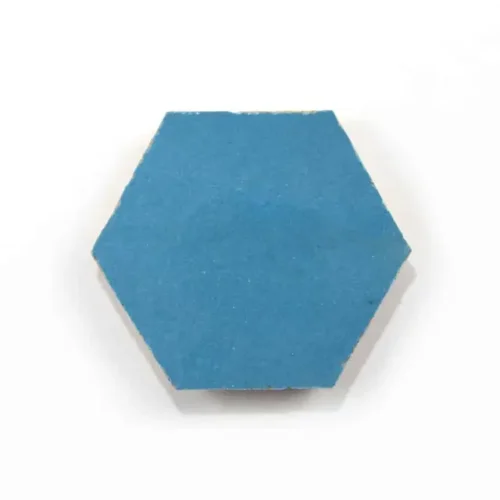 Turquoise 3.5 inch hexagon zellige tile Turquoise handmade Moroccan zellige tile – 3.5 inch hexagon