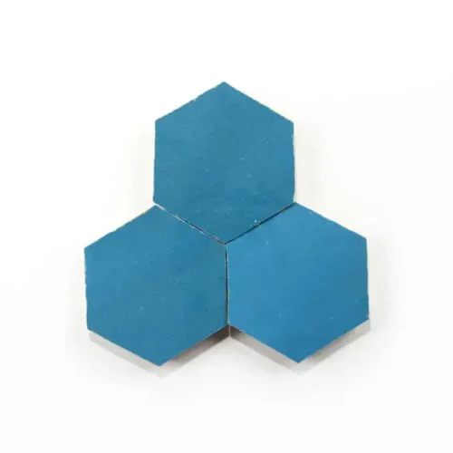 Turquoise 3.5 inch hexagon zellige tile Turquoise handmade Moroccan zellige tile – 3.5 inch hexagon