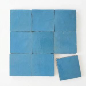 Turquoise handmade Moroccan zellige tile – 4x4 square