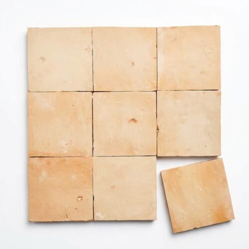 Unglazed Natural 4x4 square zellige tile Unglazed Natural handmade Moroccan zellige tile – 4x4 square