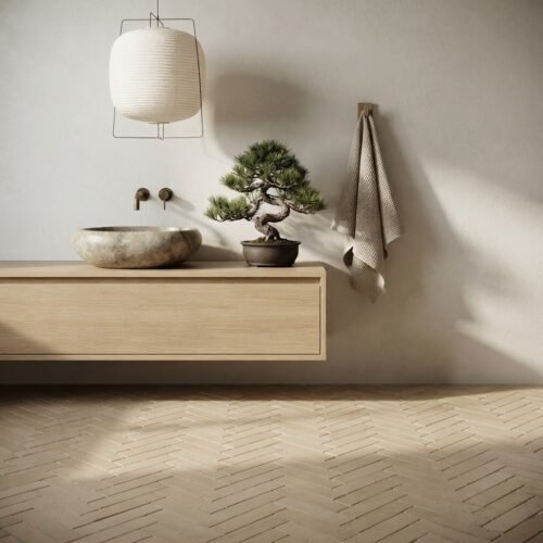 Unglazed Natural bejmat 2x6 zellige tile installation