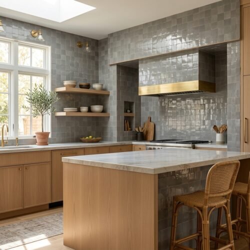 Zinc 4x4 square zellige tile Zinc handmade Moroccan zellige tile – 4x4 square
