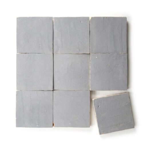 Zinc 4x4 square zellige tile Zinc handmade Moroccan zellige tile – 4x4 square