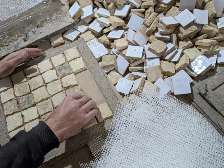 Colorful handmade Moroccan zellige tiles