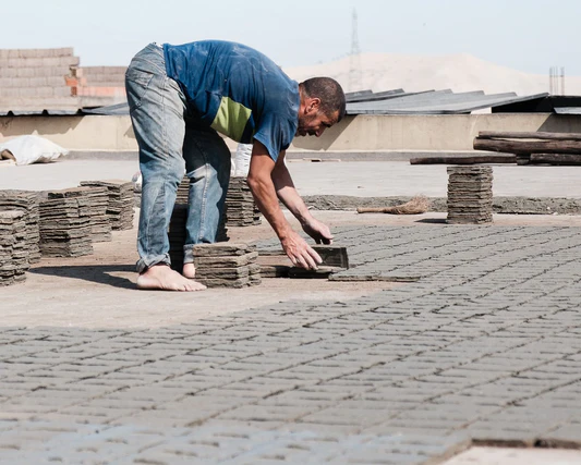 Handmade Moroccan zellige tiles crafted by artisans
